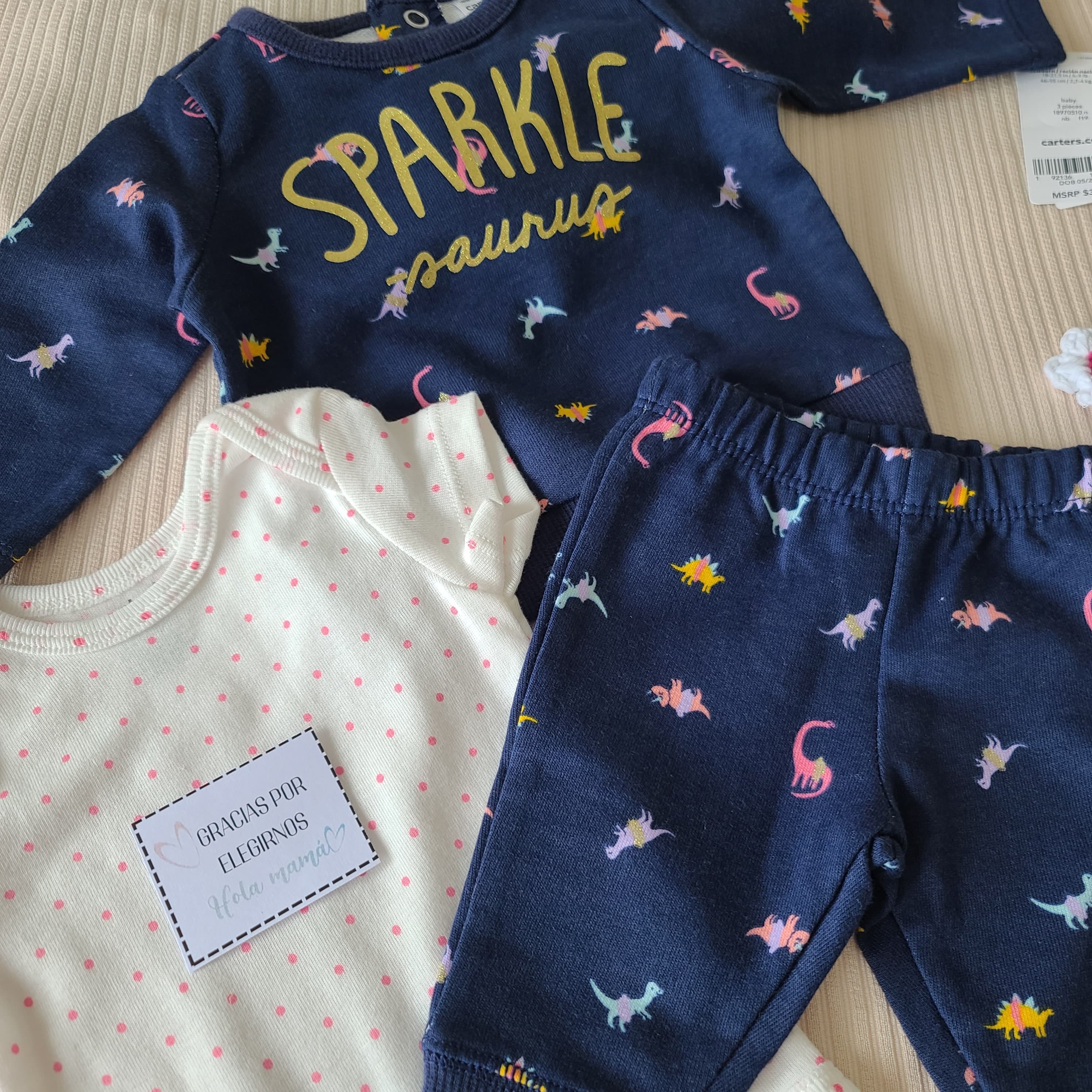 Conjunto 3 Piezas Dino