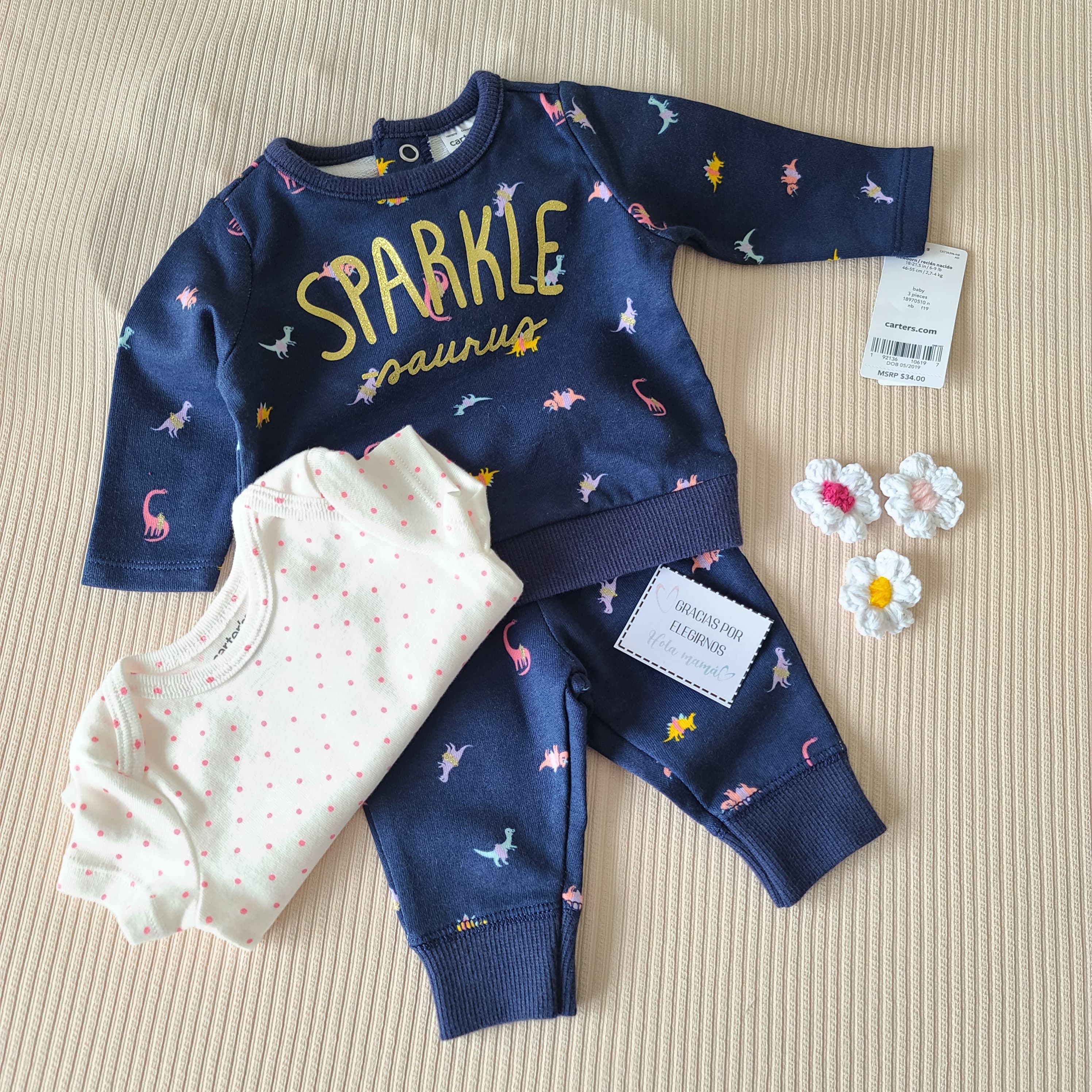 Conjunto 3 Piezas Dino
