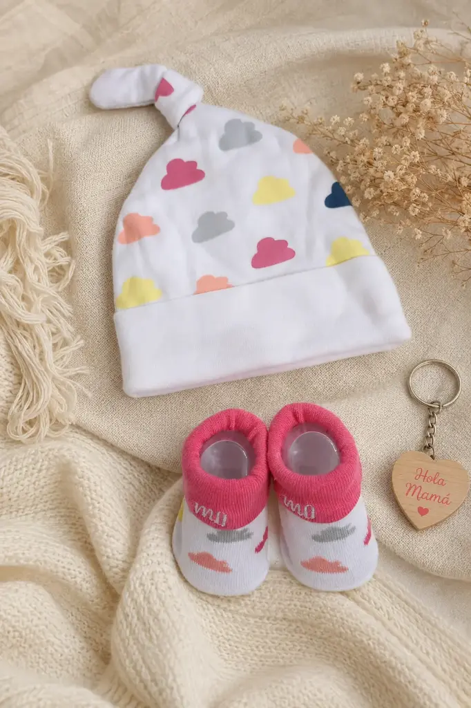SET DE  GORRA Y MEDIAS NUBE