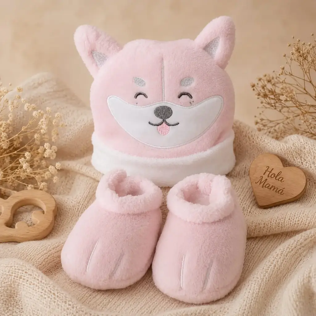 SET DE  GORRA Y ZAPATO GATITO ROSA