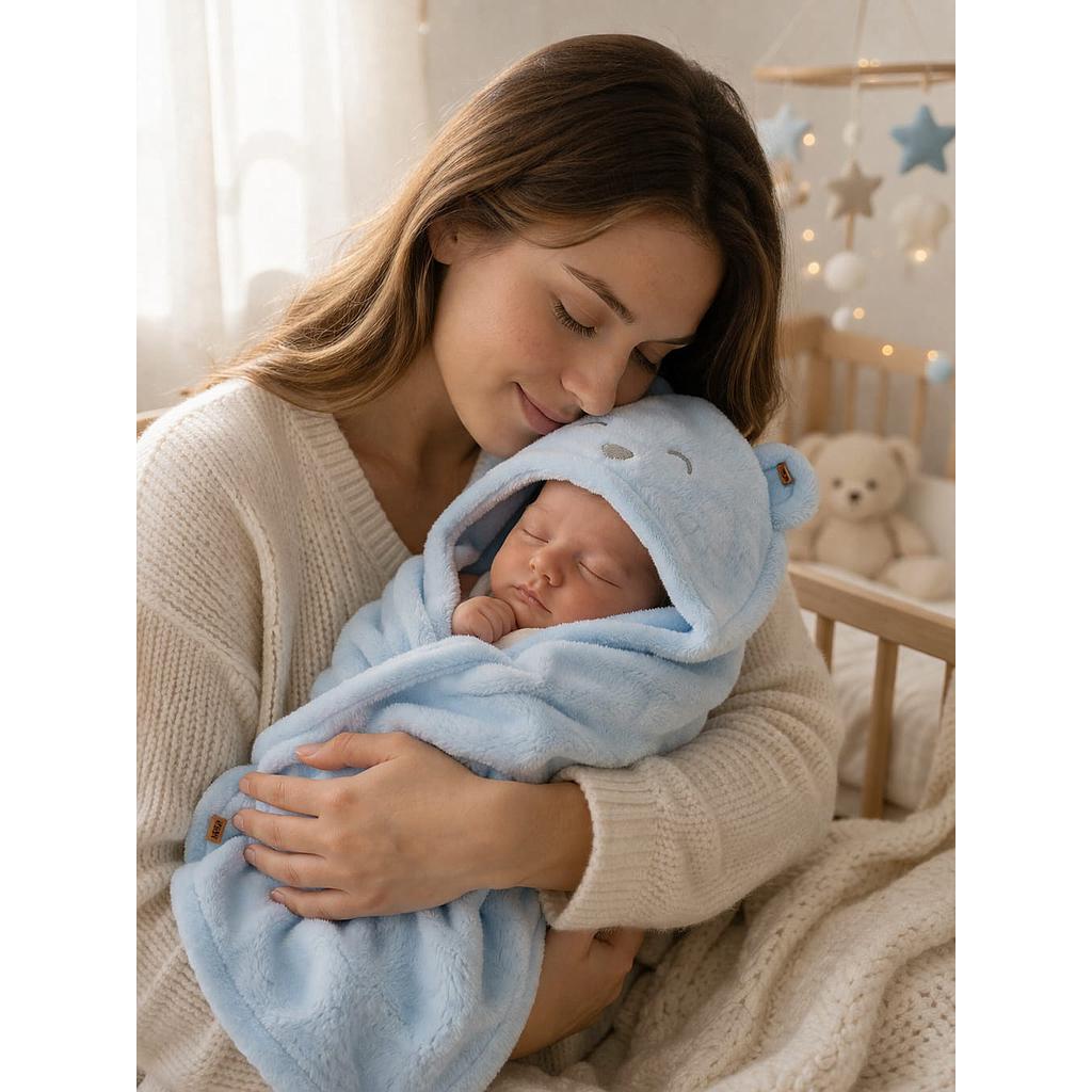 MANTA OSITO CON CAPUCHA