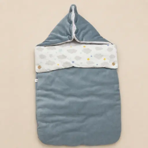 [HM-000540] PORTA ENFANT EN ALGODON CELESTE
