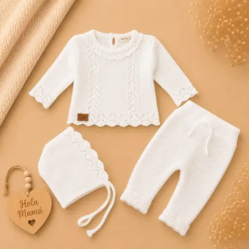 [HM-000225] CONJUNTO TEJIDO AMANDA TALLE 3/6 MESES